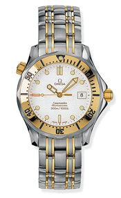 Omega Seamaster Diver 300M Quartz 36.25 Stainless Steel / Yellow Gold / White / Bracelet